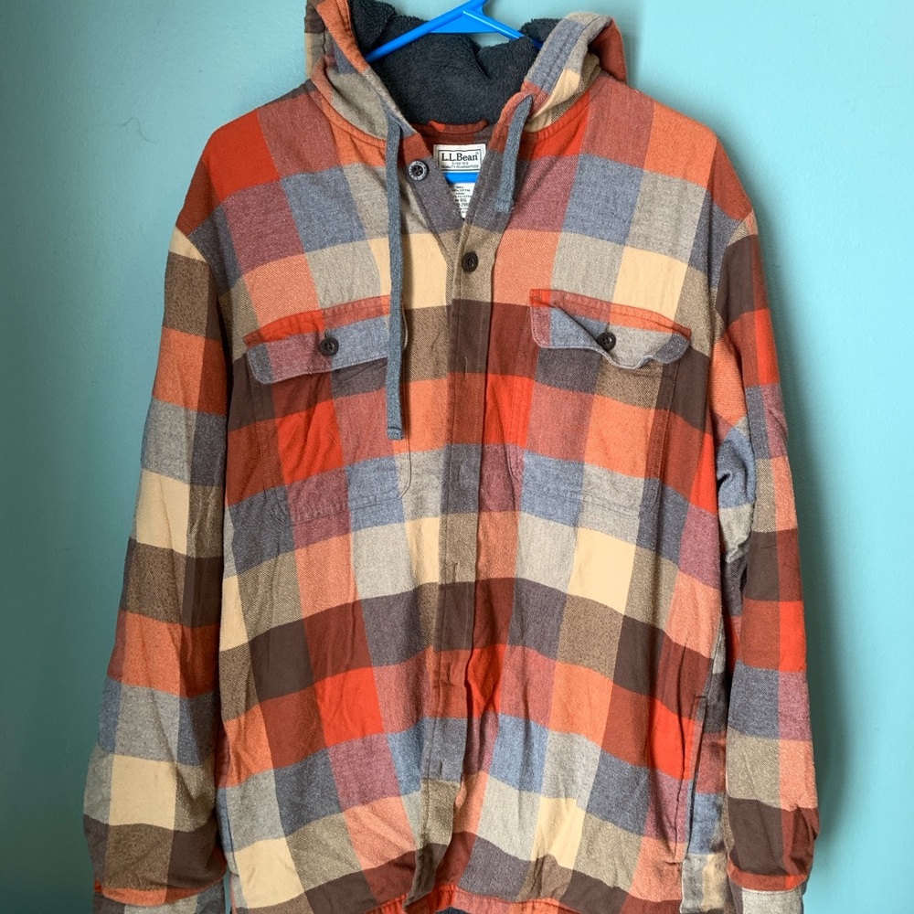 L.L. Bean Multicolor Plaid Hoodie